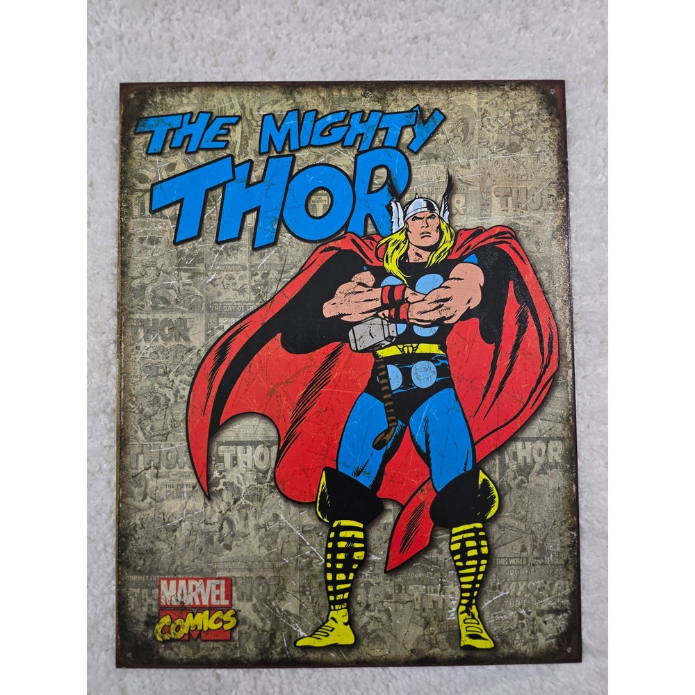 Marvel Comics The Mighty Thor Metal  Sign Vintage Retro Wall Decor 1889 16x12.5